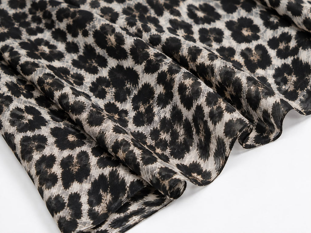 Premium Leopard Print Georgette Hijab | Soft Lightweight Printed Scarf | 185 × 75 cm