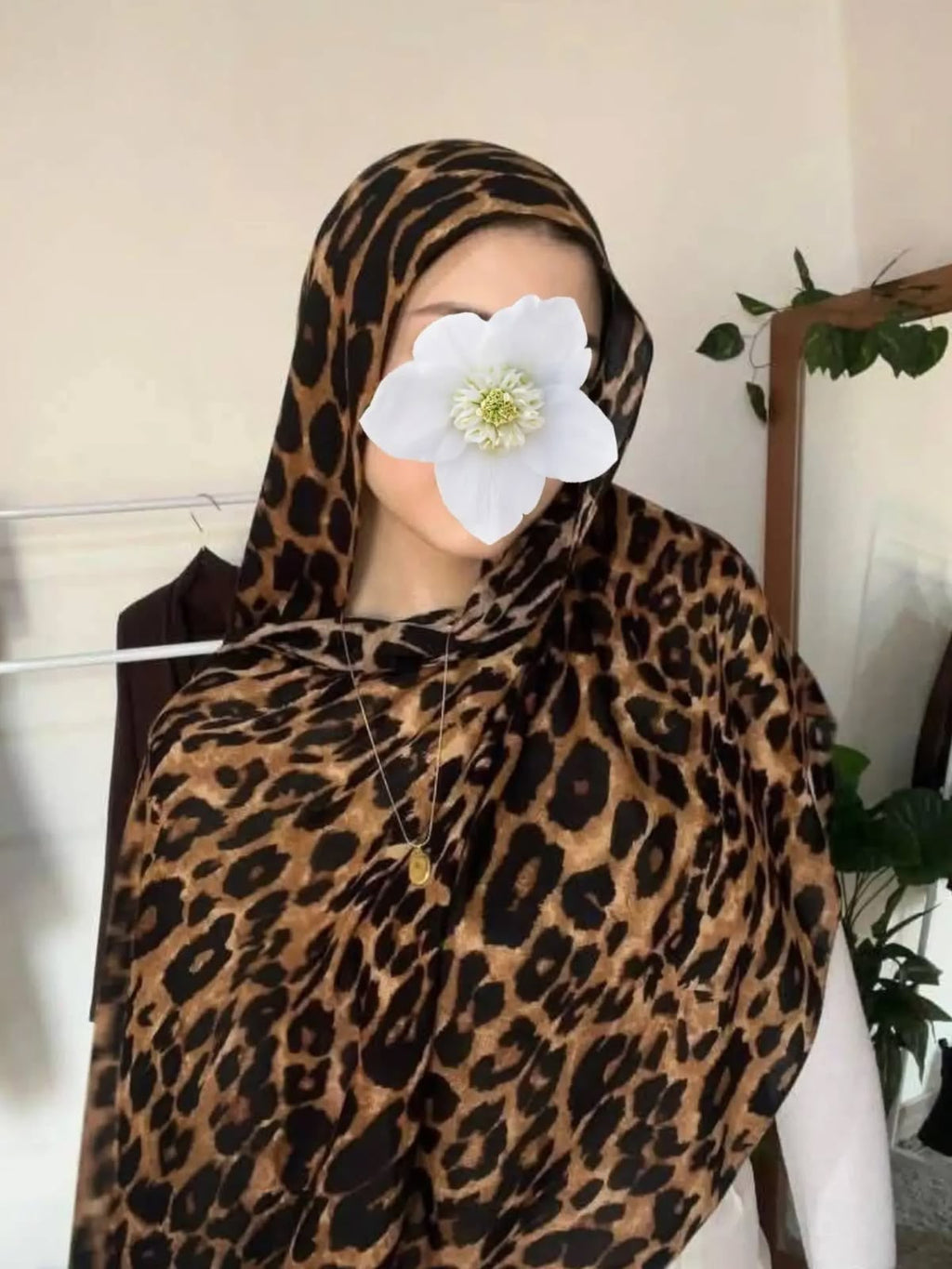 Ayeza Hijab Premium Leopard Print Georgette Hijab | Soft Lightweight Animal Print Scarf for Women (185 × 75 cm)