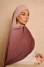 OMBRE CHIFFON SHAWL - SHADES OF Dusty mauve