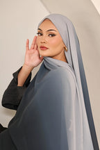 OMBRE CHIFFON SHAWL - SHADES OF dark grey