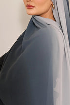 OMBRE CHIFFON SHAWL - SHADES OF dark grey