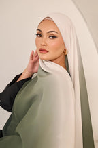 OMBRE CHIFFON SHAWL - SHADES OF GREEN
