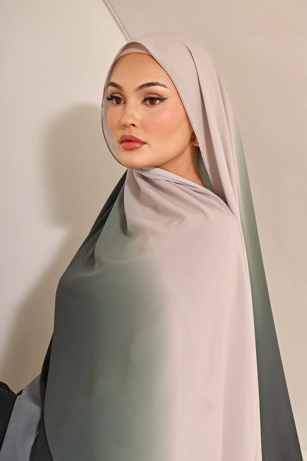 OMBRE CHIFFON SHAWL - SHADES OF GREEN