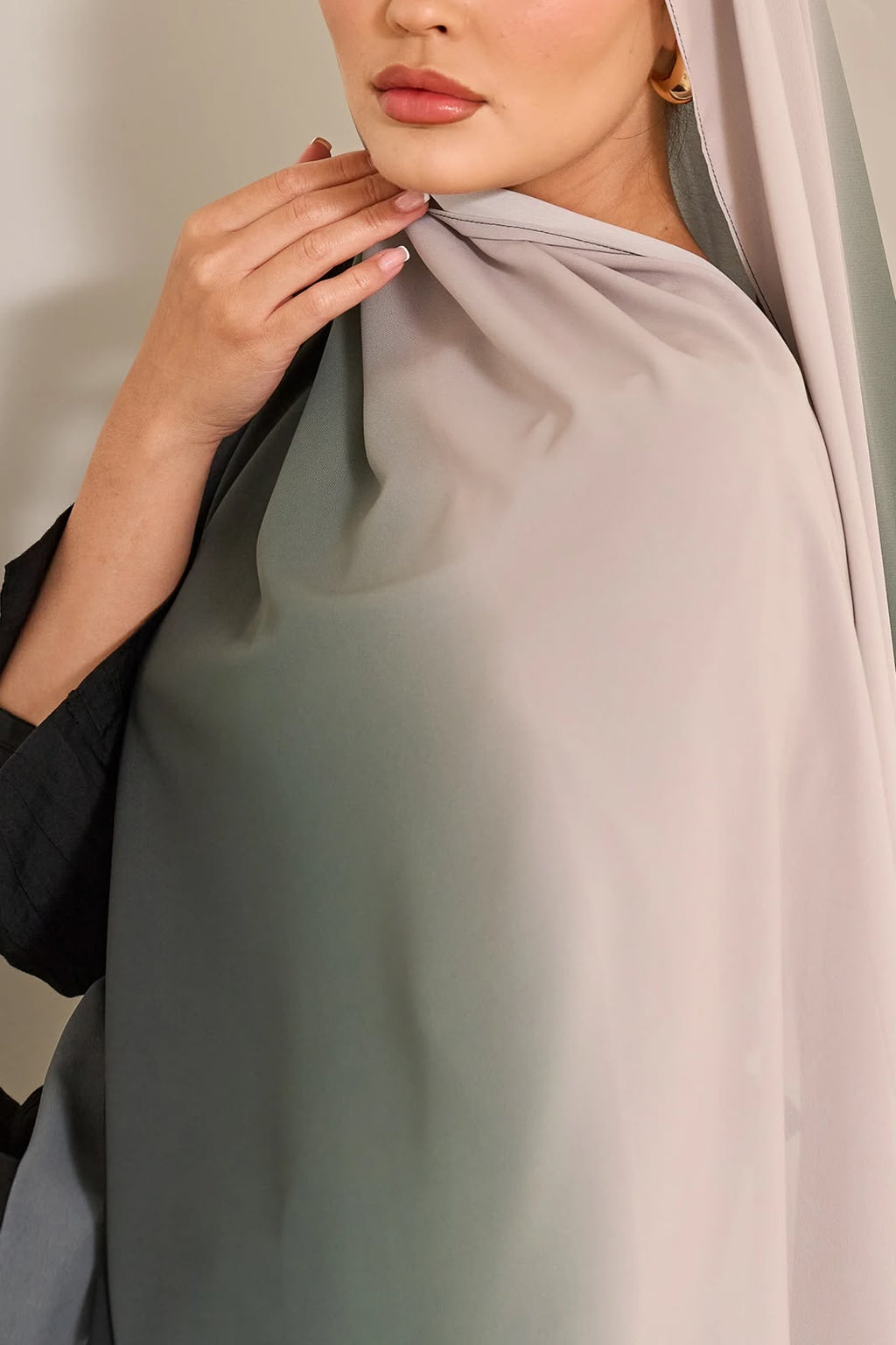 OMBRE CHIFFON SHAWL - SHADES OF GREEN