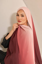 PREMIUM OMBRE CHIFFON SHAWL - SHADES OF cherry red