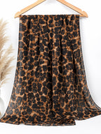 Premium Leopard Print Chiffon Hijab | Soft Lightweight Animal Print Scarf for Women | 180 × 70 cm