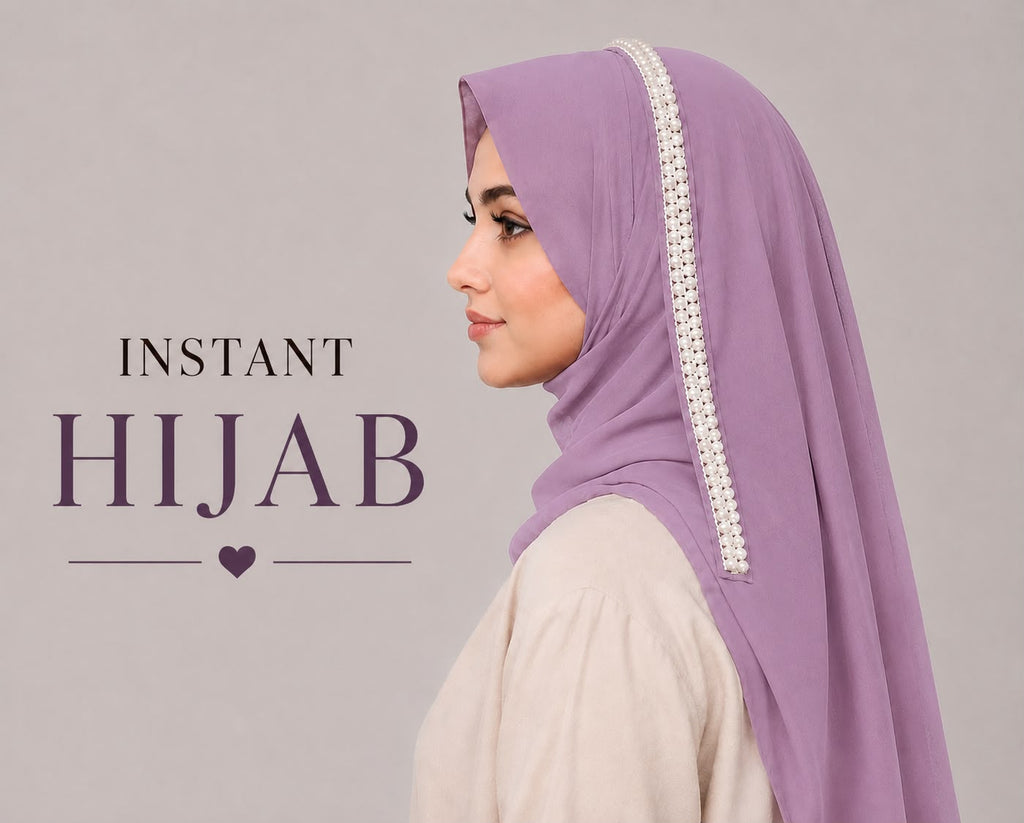 Lavender Pearl Chiffon Instant Hijab