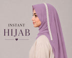 Lavender Pearl Chiffon Instant Hijab
