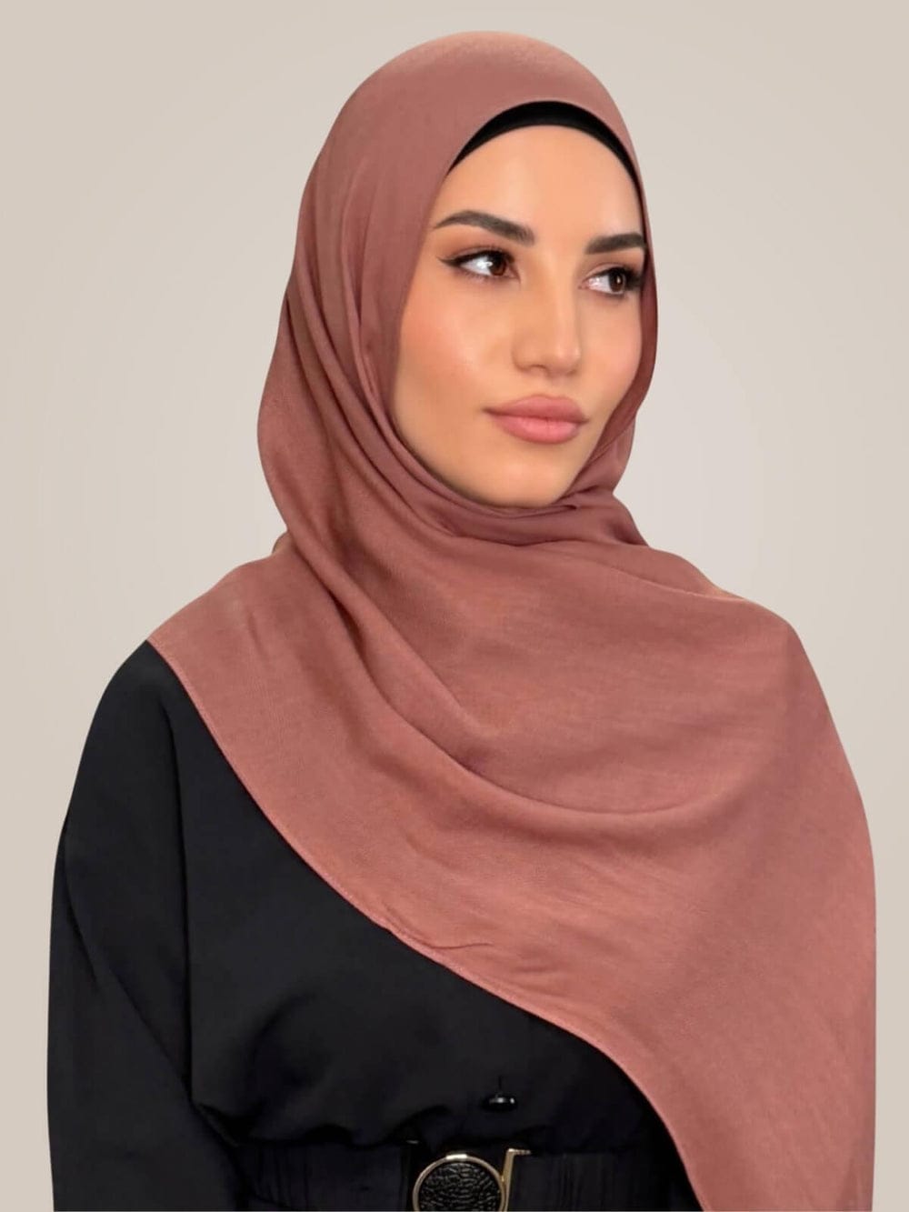 Premium Cotton Modal Hijab-Desert Rose