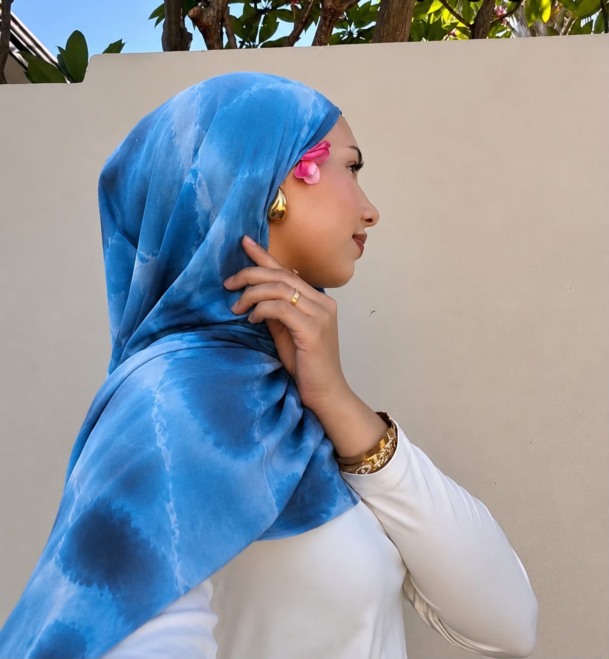 Cloud Marble Pinterest Print Chiffon Georgette Hijab for Women | Premium Soft Lightweight & Breathable Chiffon Fabric | Aesthetic Marble Cloud Printed Long Hijab Scarf | Trendy Muslim Hijab for Daily Wear & Party | 185 cm × 75 cm