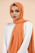 Premium Georgette Hijab - Coral Bliss