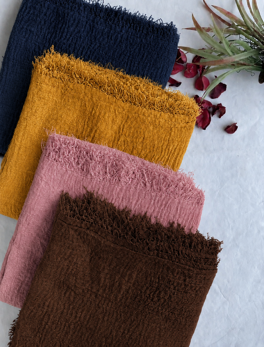 Premium Cotton Crinkle Combo -(4 Set) easy styling lightweight and non-slip these hijabs