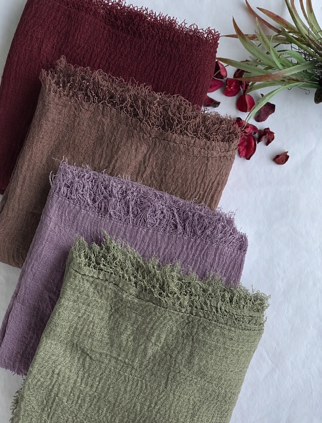 Premium Cotton Crinkle Combo -(4 Set) easy styling lightweight and non-slip these hijabs