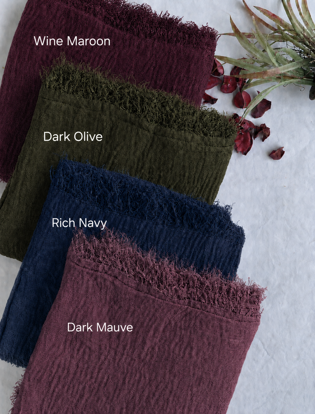 Premium Cotton Crinkle Combo -(4 Set) easy styling lightweight and non-slip these hijabs