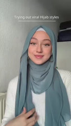 Georgette Sage green single hijab High-quality fabric it perfect for daily wear