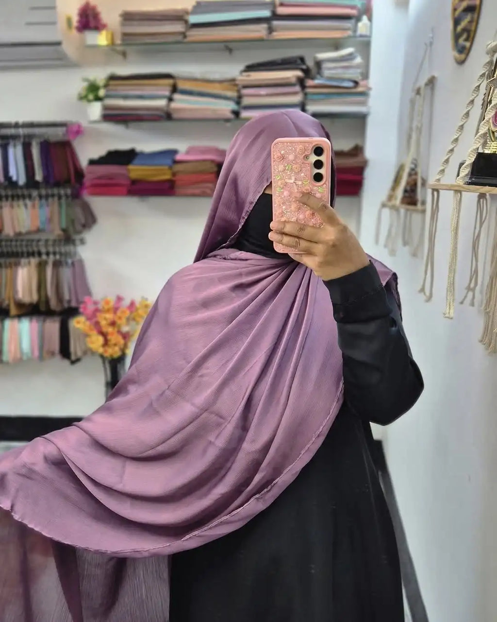 Muna Satin Maroon Pista Purple